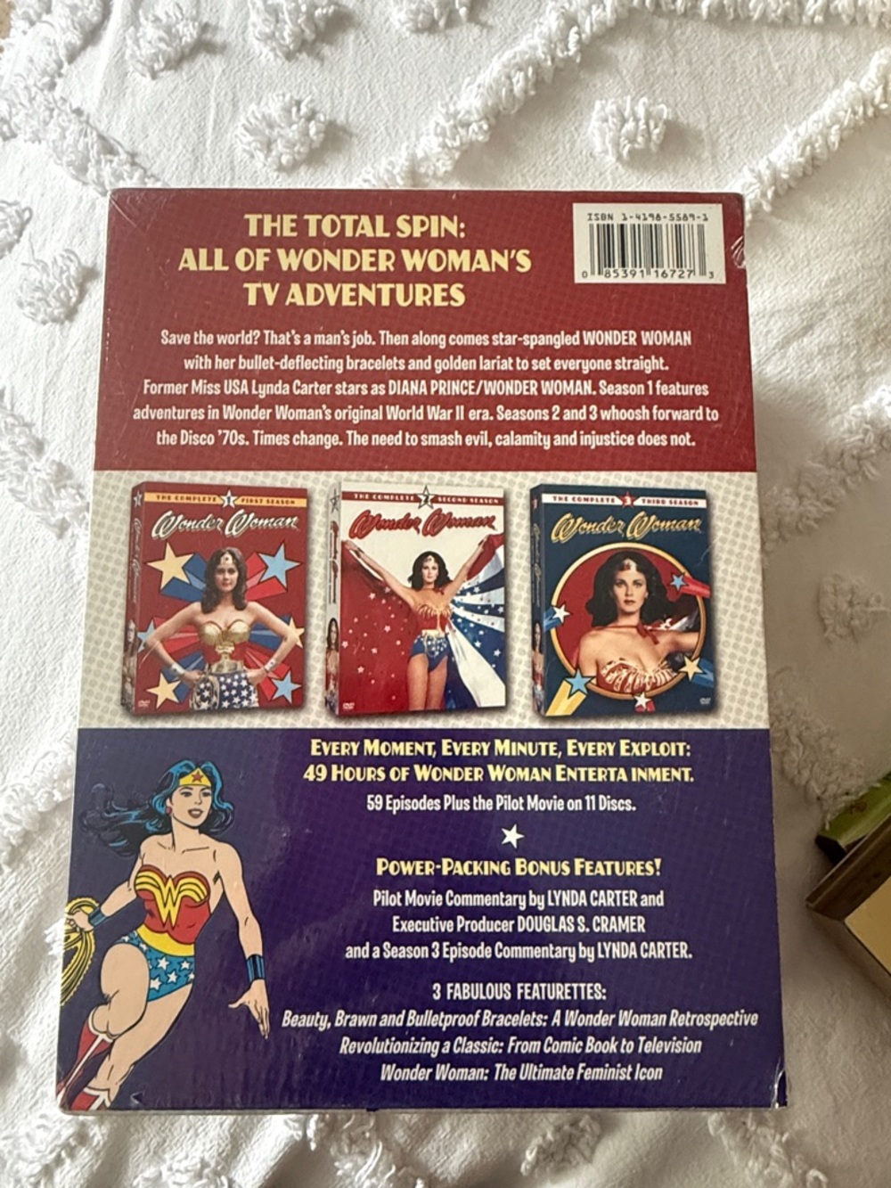 Wonder Woman The Complete Collection DVD Box Set - Red, Blue, White - Picture 3 of 3